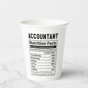 Gobelets En Papier Comptable amusant Nutrition Facts