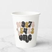 Gobelets En Papier Compte à rebours de la veille du Nouvel An Premier (Recto)