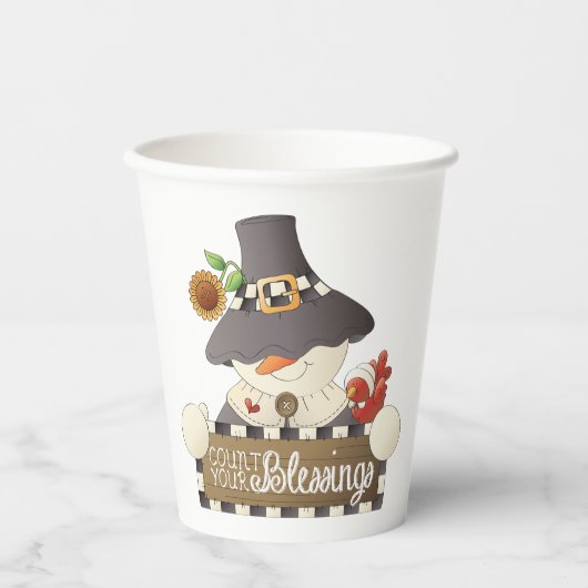 Gobelets En Papier Comptez vos bénédictions (Recto)