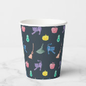 Gobelets En Papier Conception avec des personnages d'Halloween amusan (Verso)