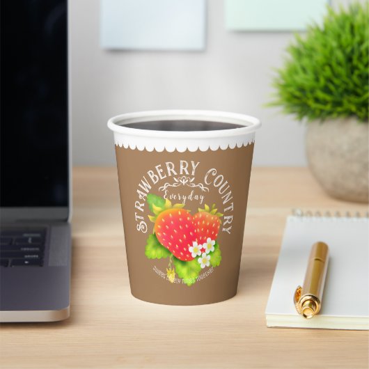 Gobelets En Papier Conception Brown fraise. (Insitu)