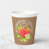 Gobelets En Papier Conception Brown fraise. (Recto)