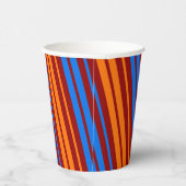 Gobelets En Papier Conception de bandes verticales orange rouge bleu (Droite)