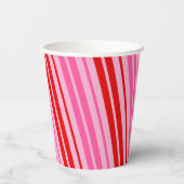 Gobelets En Papier Conception de bandes verticales rose bubble gum ro (Verso)