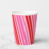 Gobelets En Papier Conception de bandes verticales rose bubble gum ro (Droite)