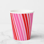 Gobelets En Papier Conception de bandes verticales rose bubble gum ro (Recto)