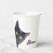 Gobelets En Papier Conception de chat Cute Peeeking (Verso)