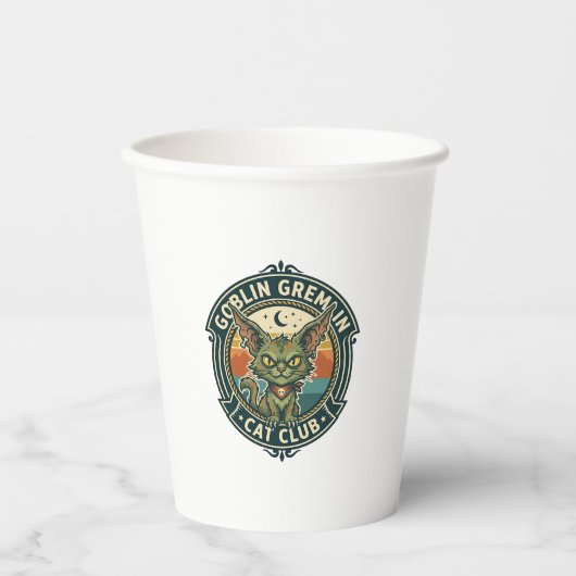 Gobelets En Papier Conception de chat mignon de lutin gremlin - Gobel (Recto)