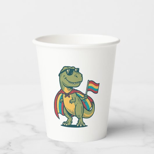 Gobelets En Papier Conception de chemise vectorielle de dinosaure de (Recto)