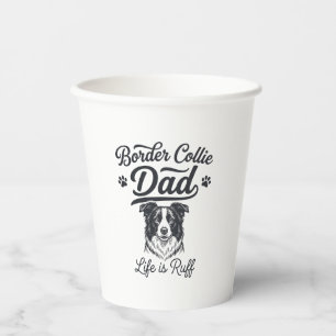 Gobelets En Papier Conception de chemise vintage Border Collie Papa L