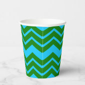 Gobelets En Papier Conception de chevron zigzag bleu vert (Droite)