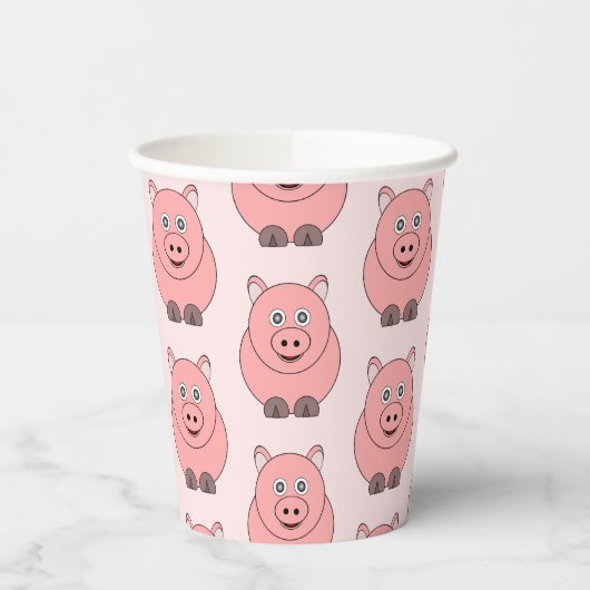 Gobelets En Papier Conception de cochon (Gauche)