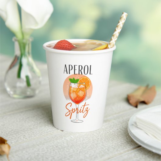 Gobelets En Papier Conception de cocktail Aperol Spritz (Insitu)