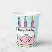 Gobelets En Papier Conception de gâteau d'anniversaire  (Verso)
