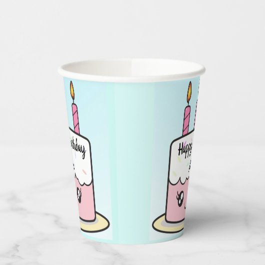 Gobelets En Papier Conception de gâteaux d'anniversaire (Gauche)