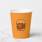 Gobelets En Papier " Conception de hamburger parlant mignon (Verso)