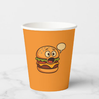 Gobelets En Papier " Conception de hamburger parlant mignon