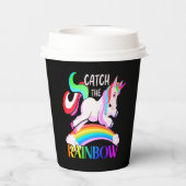 Gobelets En Papier Conception de licorne arc-en-ciel Catch (Verso)