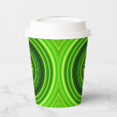 Gobelets En Papier Conception de Mandala vert géométrique (Gauche)