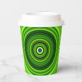 Gobelets En Papier Conception de Mandala vert géométrique (Verso)
