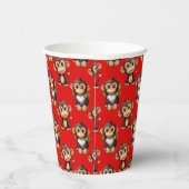 Gobelets En Papier Conception de motif singe rouge (Droite)