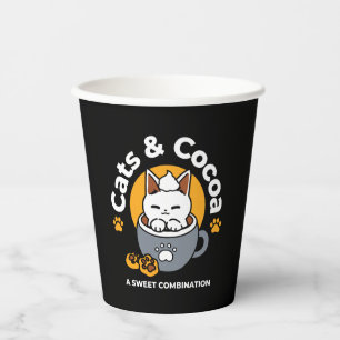 Gobelets En Papier Conception de Mug de vacances avec Cosy Cat et Paw