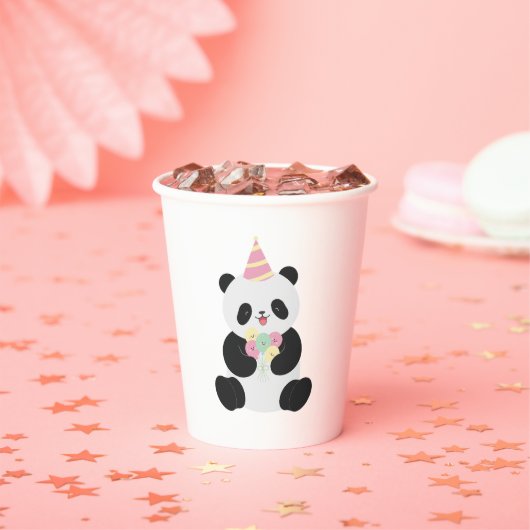 Gobelets En Papier Conception de Panda douce à la menthe et rose (Insitu)