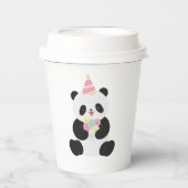 Gobelets En Papier Conception de Panda douce à la menthe et rose (Recto)