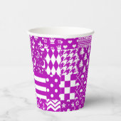 Gobelets En Papier Conception de Patchwork Motifs mélangés violet bla (Droite)