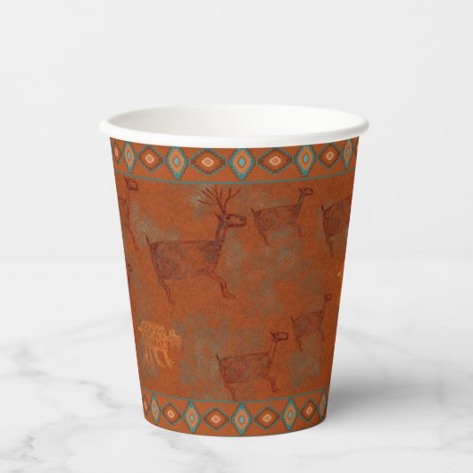 Gobelets En Papier Conception de Petroglyphes dans le sud-ouest des C (Recto)