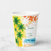 Gobelets En Papier conception de plage “Été” (Recto)
