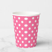 Gobelets En Papier Conception de points polka blancs roses (Droite)