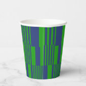 Gobelets En Papier Conception de rayures patchwork bleu vert (Droite)