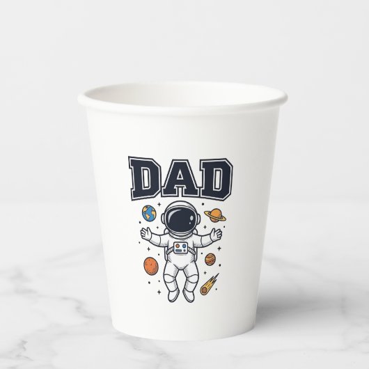 Gobelets En Papier Conception de T-shirt Vector Space Astronaute Papa (Recto)