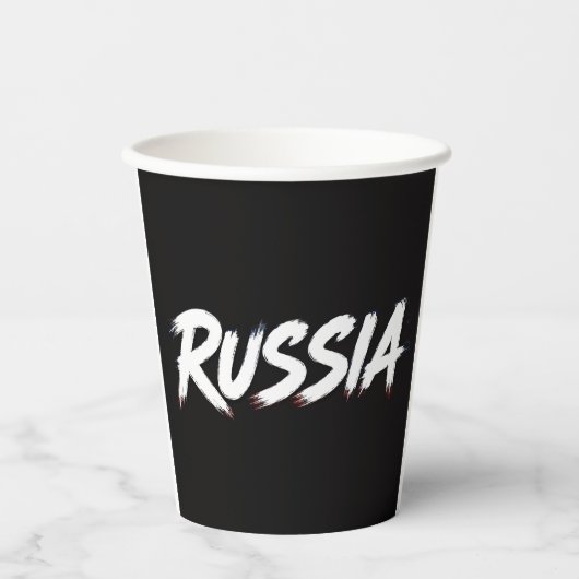Gobelets En Papier Conception de typographie du drapeau de la Russie (Recto)