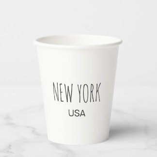 Gobelets En Papier Conception de typographie minimaliste New York Éta