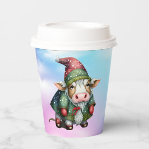 Gobelets En Papier Conception de vache Gnome de Noël-83456