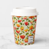 Gobelets En Papier Conception des fleurs (Verso)