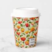 Gobelets En Papier Conception des fleurs (Recto)