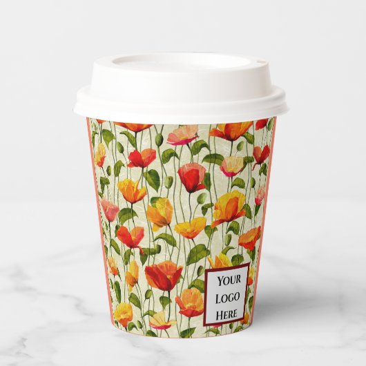 Gobelets En Papier Conception des fleurs (Recto)