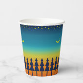 Gobelets En Papier Conception des pins sunset et de la lune du sud-ou (Verso)