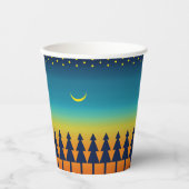 Gobelets En Papier Conception des pins sunset et de la lune du sud-ou (Recto)