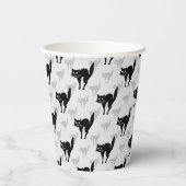 Gobelets En Papier Conception d'ombre de chat noir (Verso)