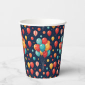 Gobelets En Papier Conception du ballon d'anniversaire (Verso)