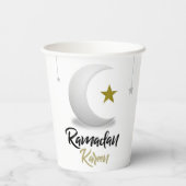 Gobelets En Papier Conception du croissant Ramadan Kareem - Mubarak i (Verso)