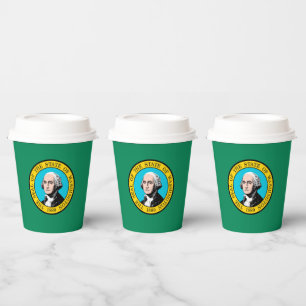 Gobelets En Papier Conception du drapeau de l'État de Washington
