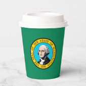 Gobelets En Papier Conception du drapeau de l'État de Washington (Verso)