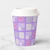 Gobelets En Papier Conception en Patchwork rose et violet (Verso)