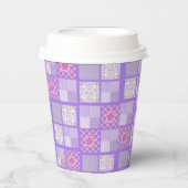Gobelets En Papier Conception en Patchwork rose et violet (Recto)