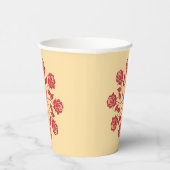 Gobelets En Papier Conception florale circulaire mandala de rose roug (Droite)